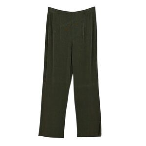 CHICOS Travelers Pants Elastic Waist Pull On Straight Green
